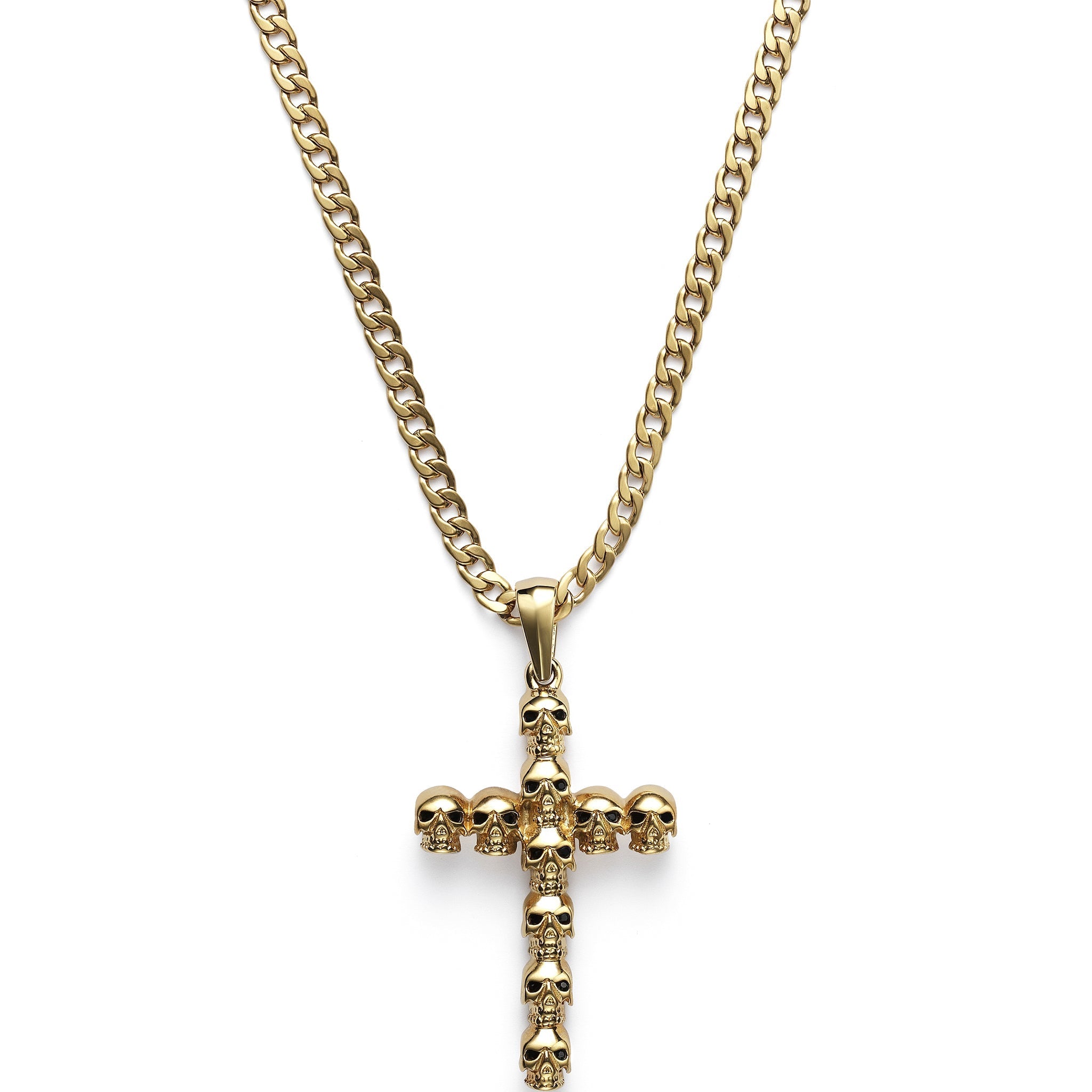 SKULL CROSS BLACK EYES