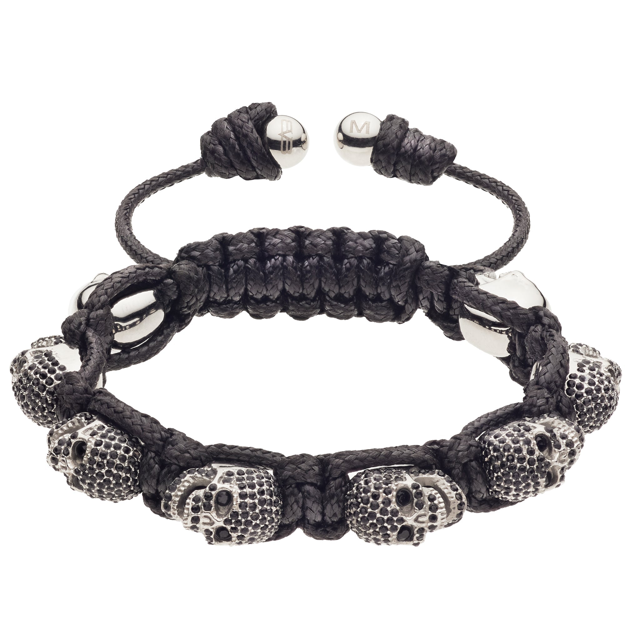 SKULLY CRYSTAL - SILVER & BLACK