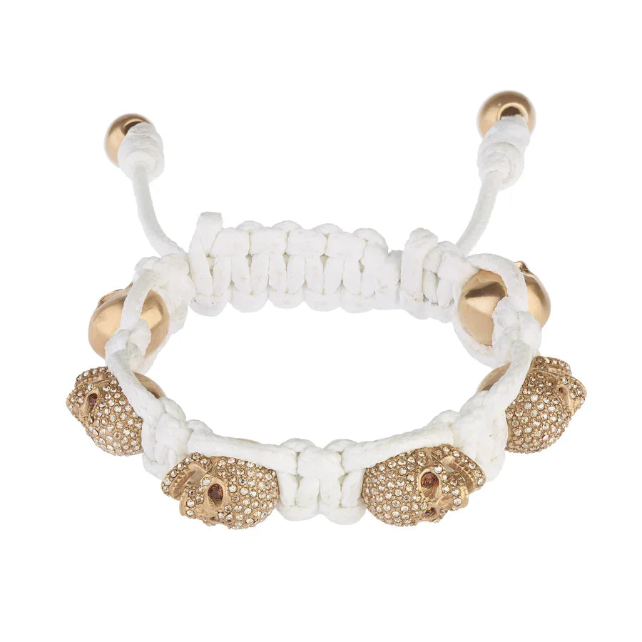 SKULLY CRYSTALS - GOLD & WHITE