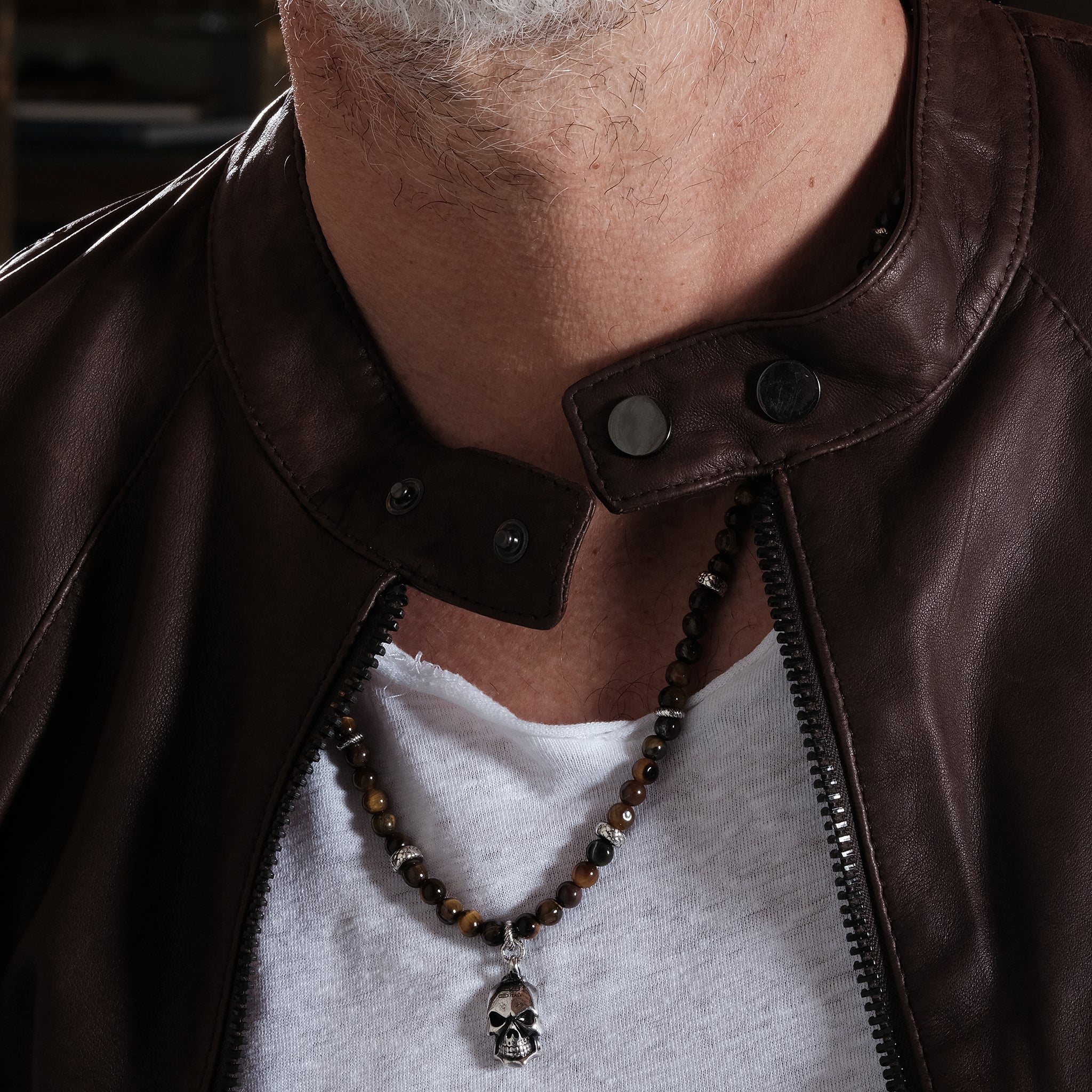 SKULL ROSARIO BROWN