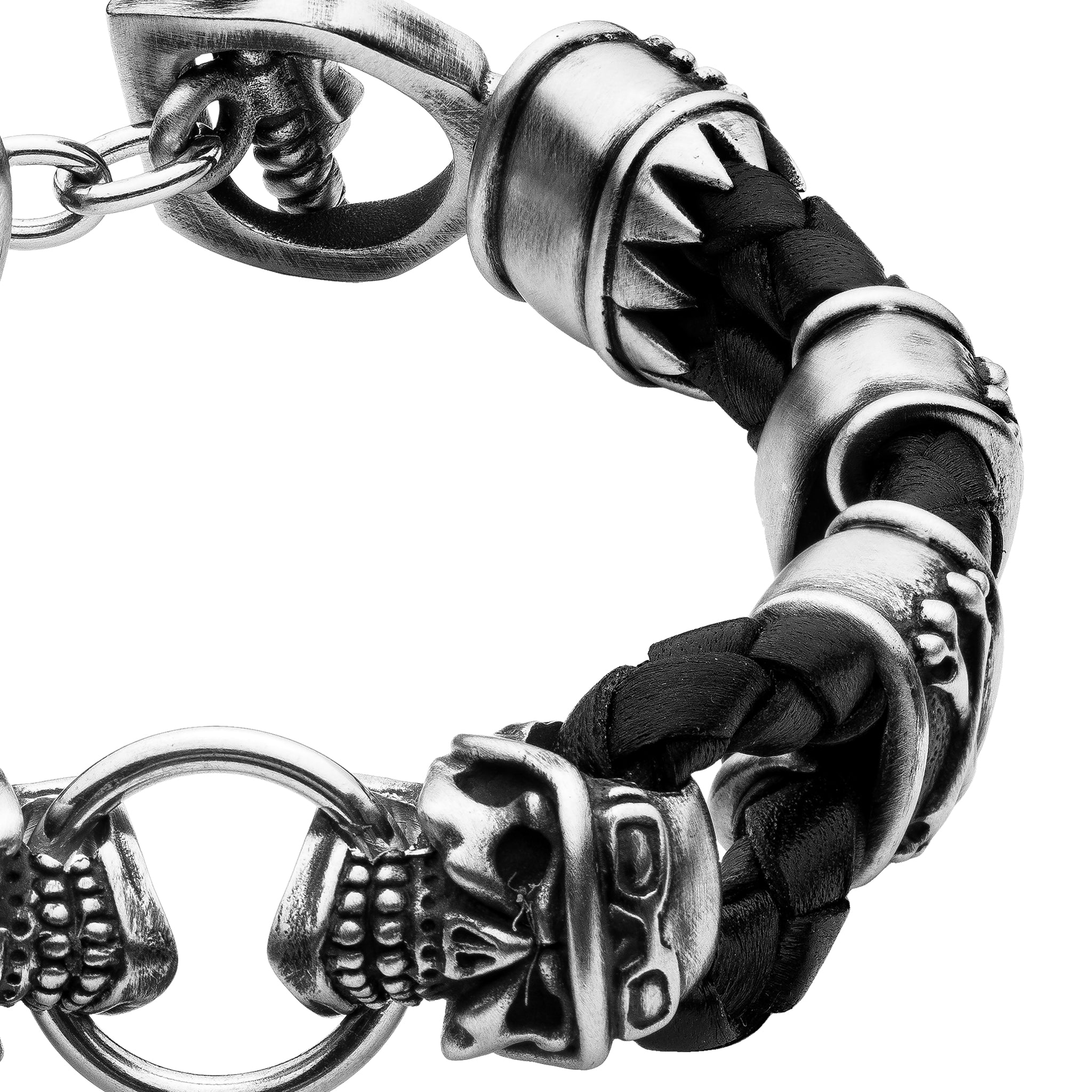 RIDER SKULL STEEL & LEATHER