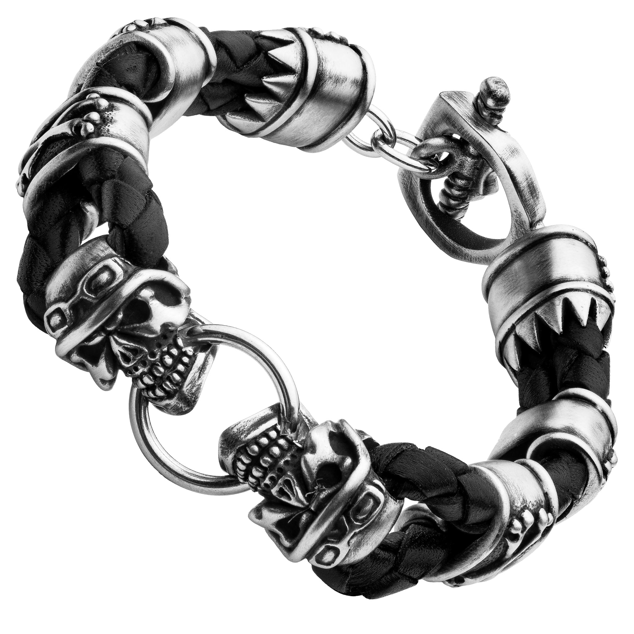 RIDER SKULL STEEL & LEATHER