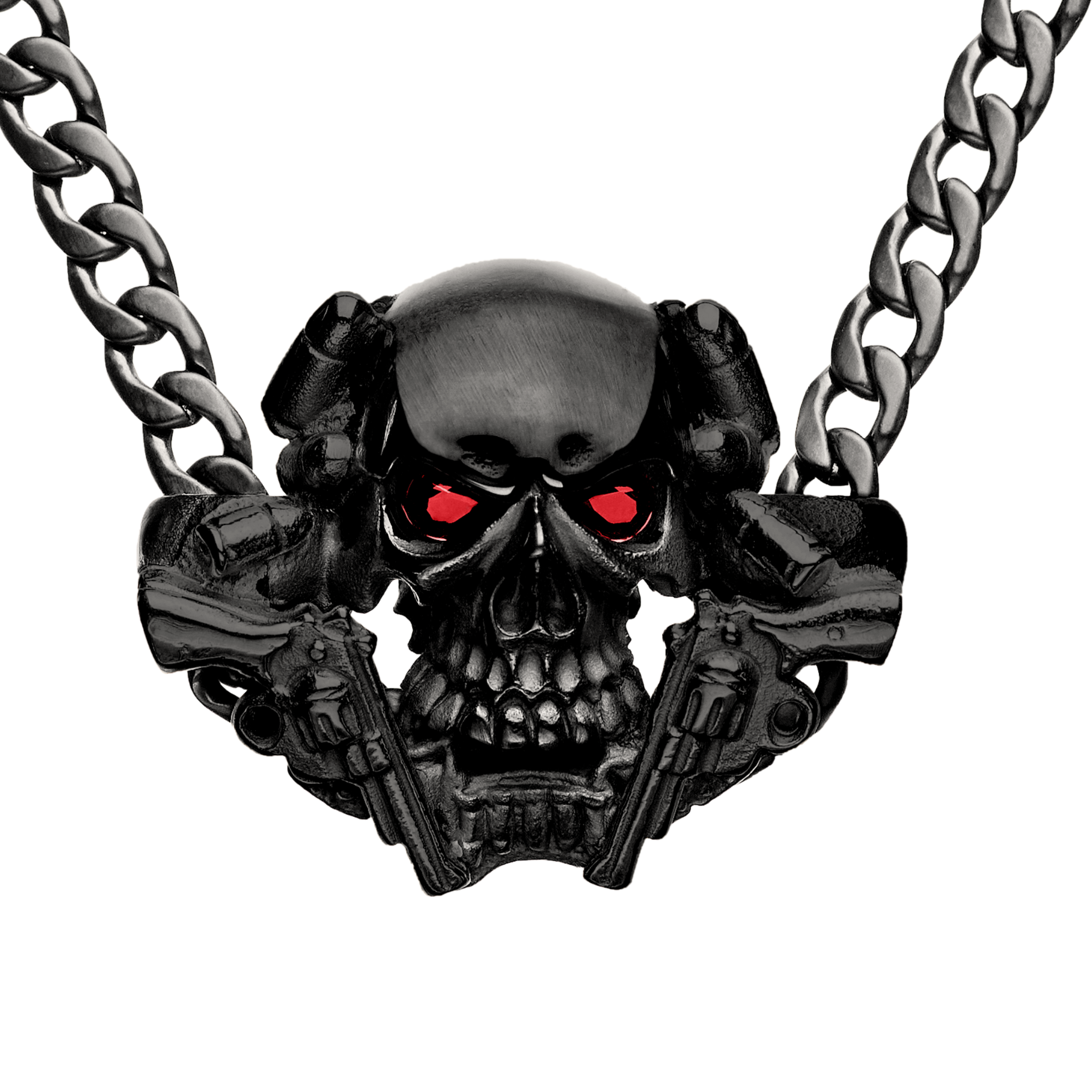 SKULL WITH PISTOLS BLACK