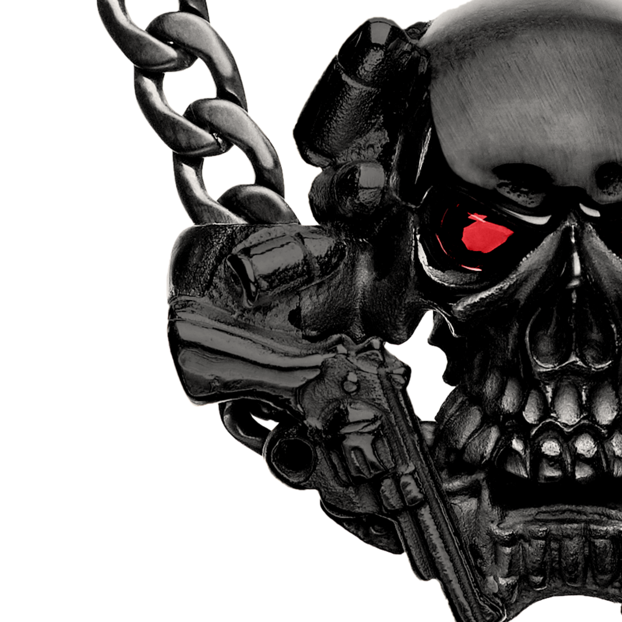 SKULL WITH PISTOLS BLACK