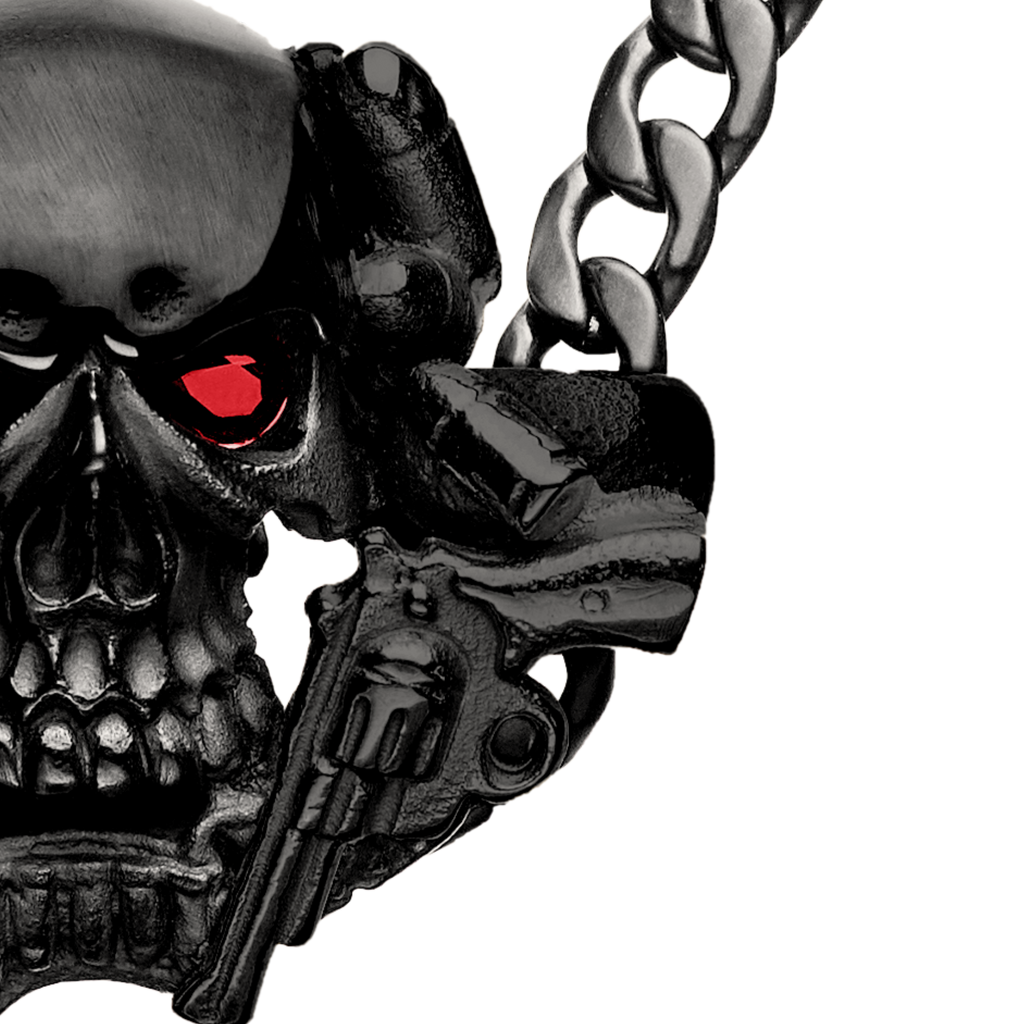 SKULL WITH PISTOLS BLACK