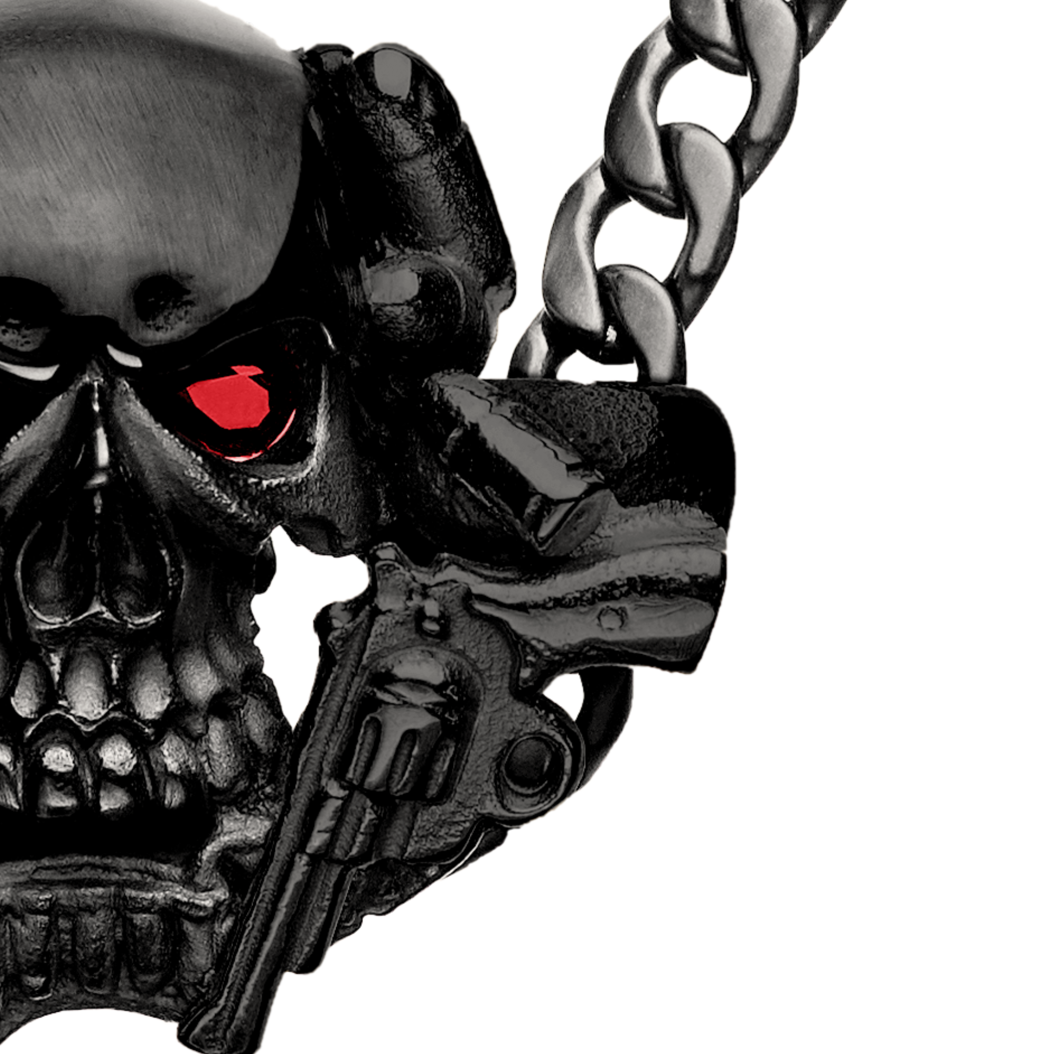 SKULL WITH PISTOLS BLACK