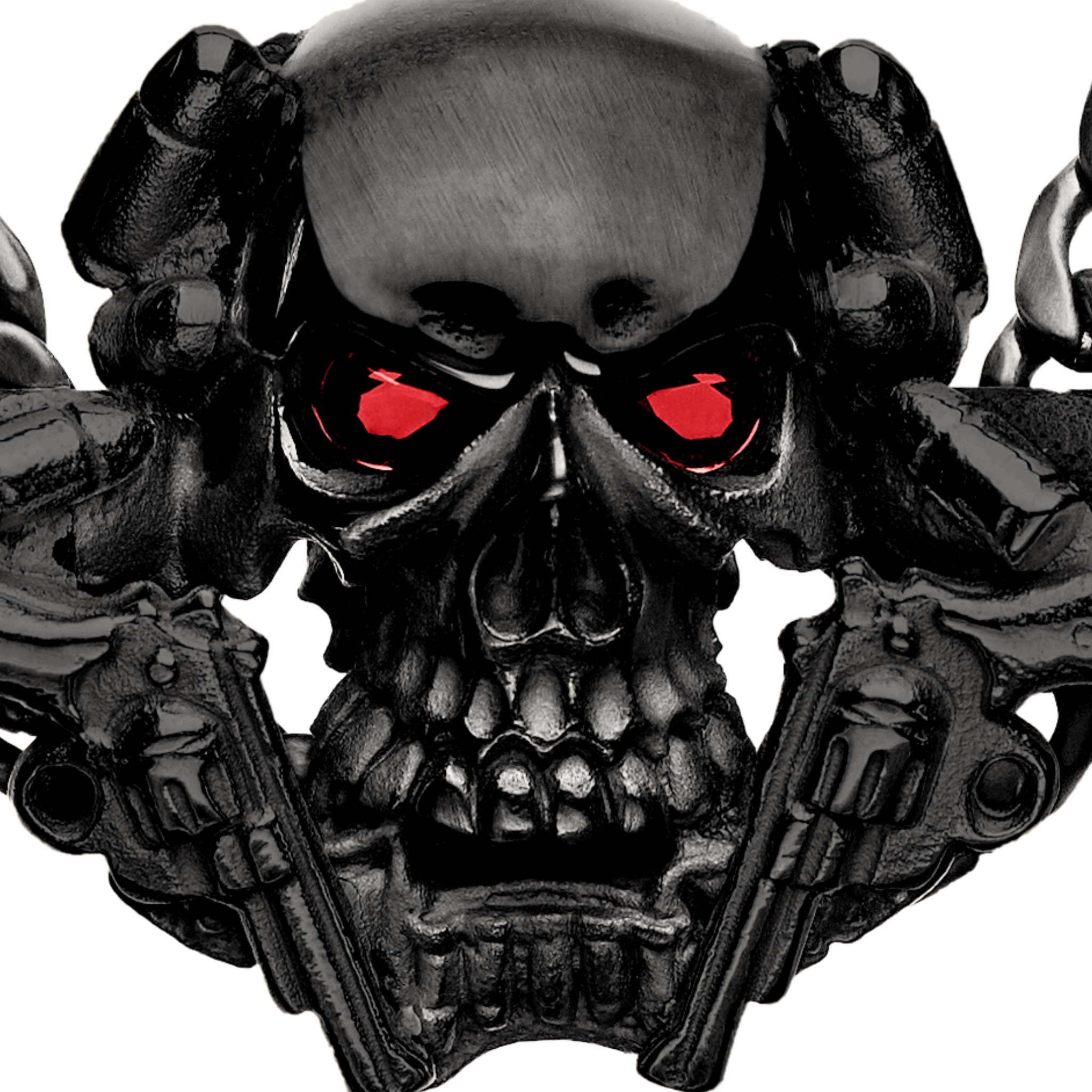 SKULL WITH PISTOLS BLACK