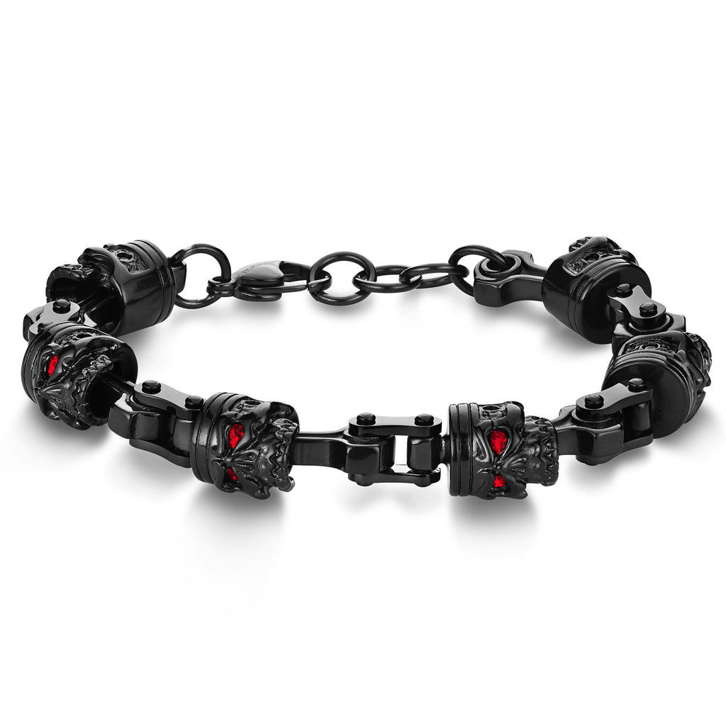 PISTON SKULL BLACK RED EYES