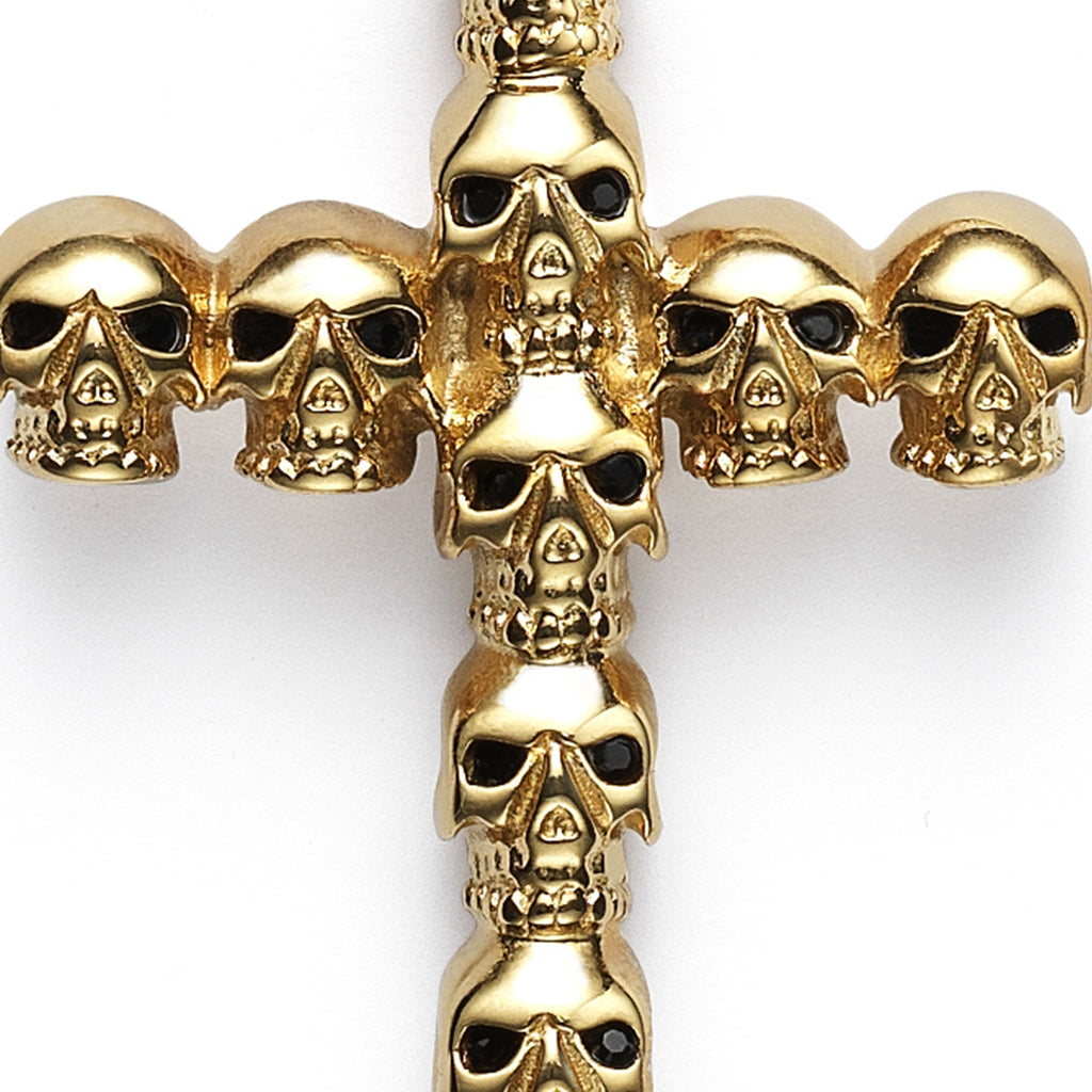 SKULL CROSS BLACK EYES